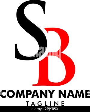 Initial Letter SB Logo Template Design Stock Vector