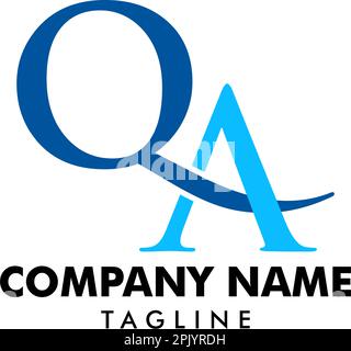 Initial Letter QA Logo Template Design Stock Vector
