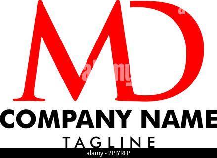 Initial Letter MD Logo Template Design Stock Vector