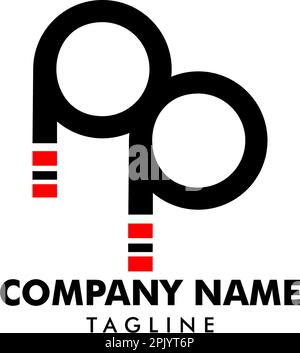 Initial Letter PP Logo Template Design Stock Vector
