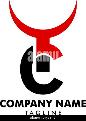 Initial Letter Logo CT Template Vector Design Stock Vector
