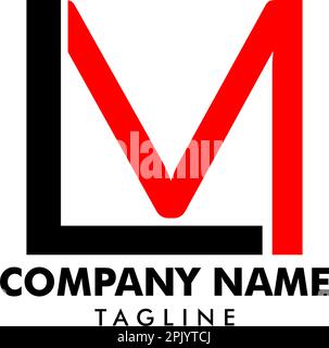 Initial Letter LM Logo Template Design Stock Vector