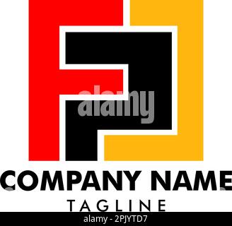 Initial Letter FP Logo Template Design Stock Vector