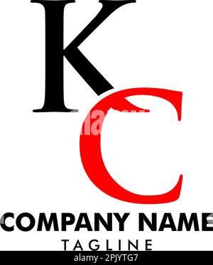 Initial Letter KC Logo Template Design Stock Vector