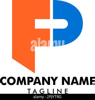 Initial Letter Logo FP Template Vector Design Stock Vector
