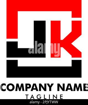 Initial Letter JK Logo Template Design Stock Vector