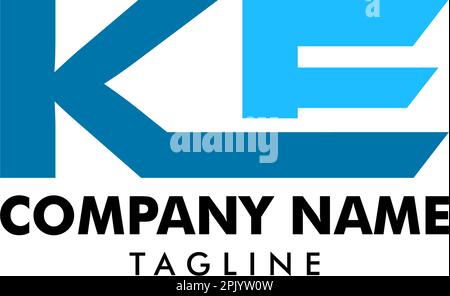 Initial Letter KE Logo Template Design Stock Vector