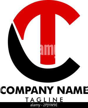 Initial Letter Logo CT Template Vector Design Stock Vector