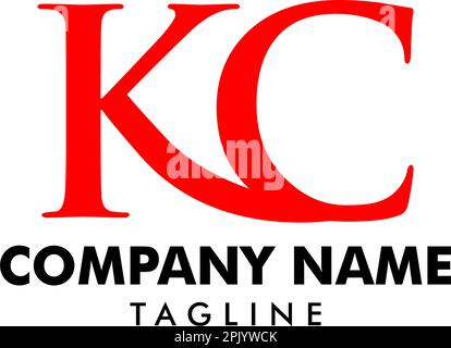 Initial Letter KC Logo Template Design Stock Vector