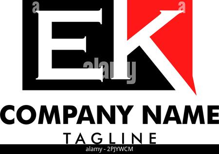 Initial Letter EK Logo Template Design Stock Vector