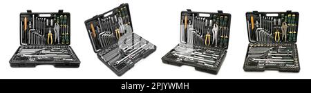 Large set tools from different angles isolated on white background. Stock Photo