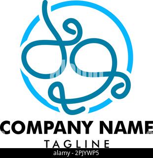 Initial Letter DG Logo Design Template Stock Vector