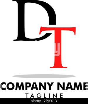 Initial Letter DT Logo Template Design Stock Vector