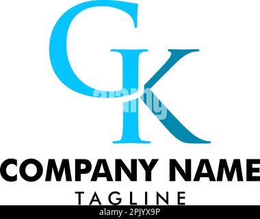 Initial letter GK logo vector template Stock Vector