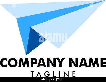 Flight paper plane logo vector icon illustration Stock Vector
