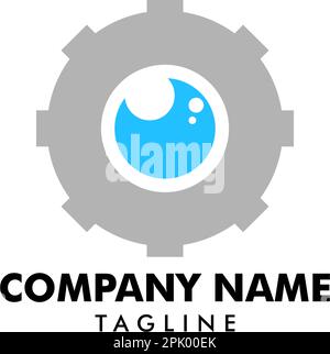 Gear Eye Logo Template Design Stock Vector