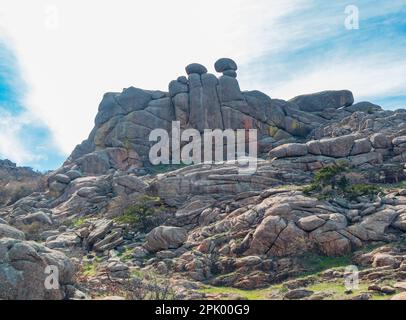 Sunny view of the landscape of Crab Eyes Trail in Wichita Mountains National Wildlife Refuge at Oklahoma Stock Photo