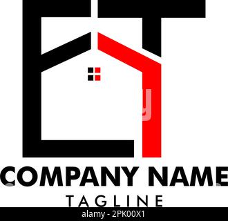 ET Letter Real Estate Logo Design, Real estate logo Stock Vector