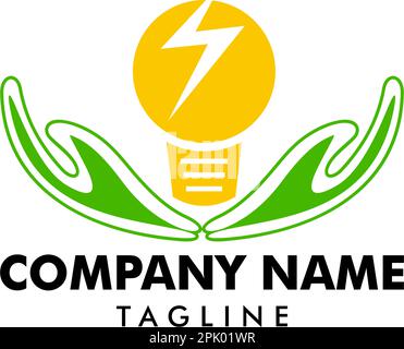 Creative idea care logo design template, bulb icon symbol designs Stock Vector
