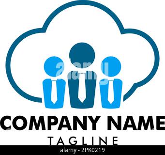 Cloud Job Logo Icon Design Stock Vector