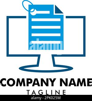 Data PC Computer Logo Design Template Stock Vector