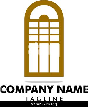 Classic arched window Icon Vector Logo Template Stock Vector