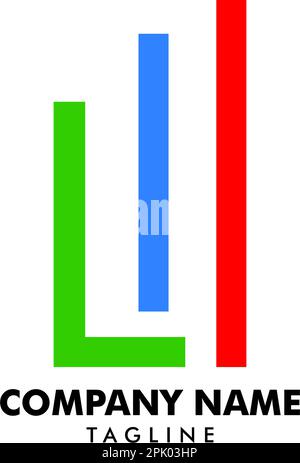Bar Chart Initial Letter L Logo Design Stock Vector