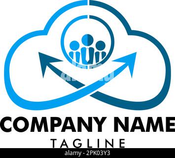 Cloud Job Logo Icon Design Stock Vector