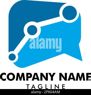 Chart Talk Logo Design Template Stock Vector