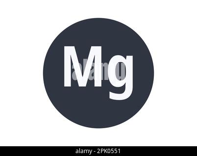 Magnesium chemical element in a circle. Vector Illustration. Stock Vector