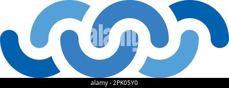 blue chain link connection logo icon symbol design Stock Vector