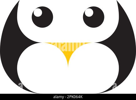 cute funny little baby penguin logo vector clipart design Stock Vector