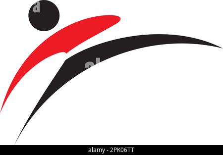martial arts leg kick logo vector design Stock Vector