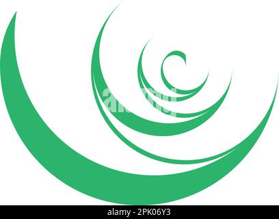 abstract green spring wave logo vector design Stock Vector