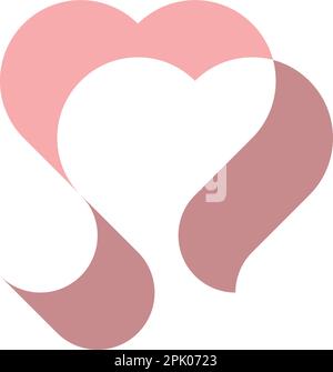 pink heart ribbon logo vector design Stock Vector