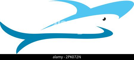 shark stylized logo vector icon design Stock Vector
