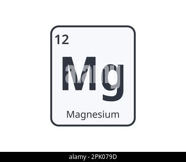 Monochromatic Magnesium Chemical Element Icon. Vector Illustration. Stock Vector