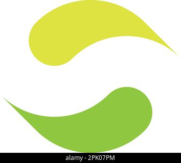 bio eco leaves letter s logo vector design Stock Vector