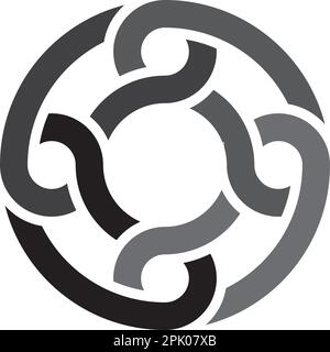 chain link letter o logo vector design Stock Vector