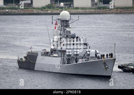 Kanagawa Prefecture, Japan - June 05, 2012: Indian Navy INS Karmuk (P64), Kora-class guided missile corvette. Stock Photo
