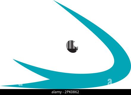 shark negative space logo vector icon design Stock Vector