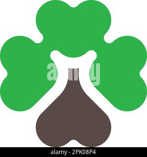 love tree heart leaf logo vector design Stock Vector