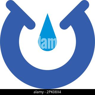 plumber logo plumbing pipe water vector icon design Stock Vector