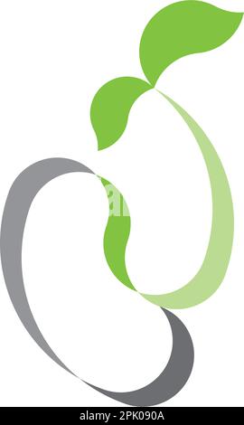 seed germination sprout vector icon grain logo design Stock Vector