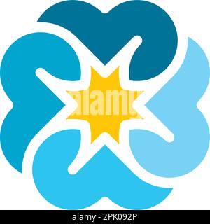sun energy solar icon logo vector symbol design Stock Vector