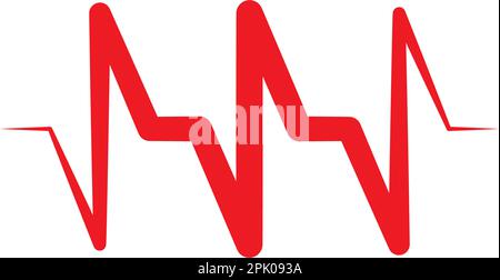 wave heart pulse logo vector design Stock Vector