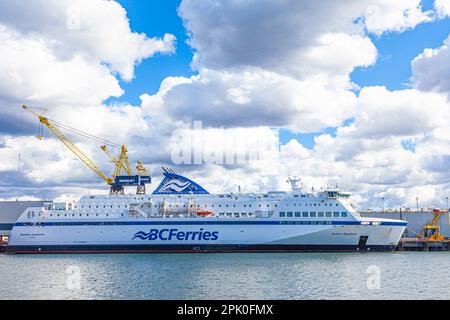 BC Ferry Northern Expedition at the dock of Burrard Shipyards in North Vancouver British Columbia Canada Stock Photo