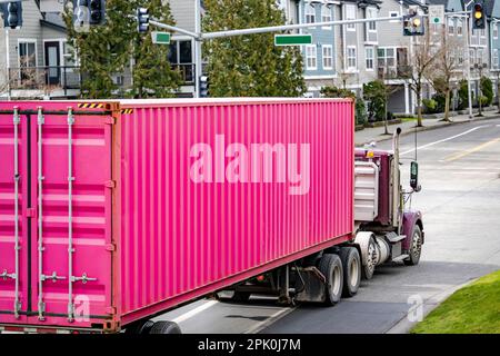 Pink Cargo Freight Container Shipping On Stock Photo 1437322607