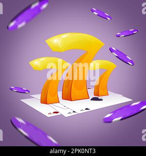 Lucky number 777 - winning jackpot. Online casino Stock Photo