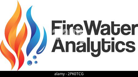 Modern Colorful Fire Water Analytics logo design Stock Vector